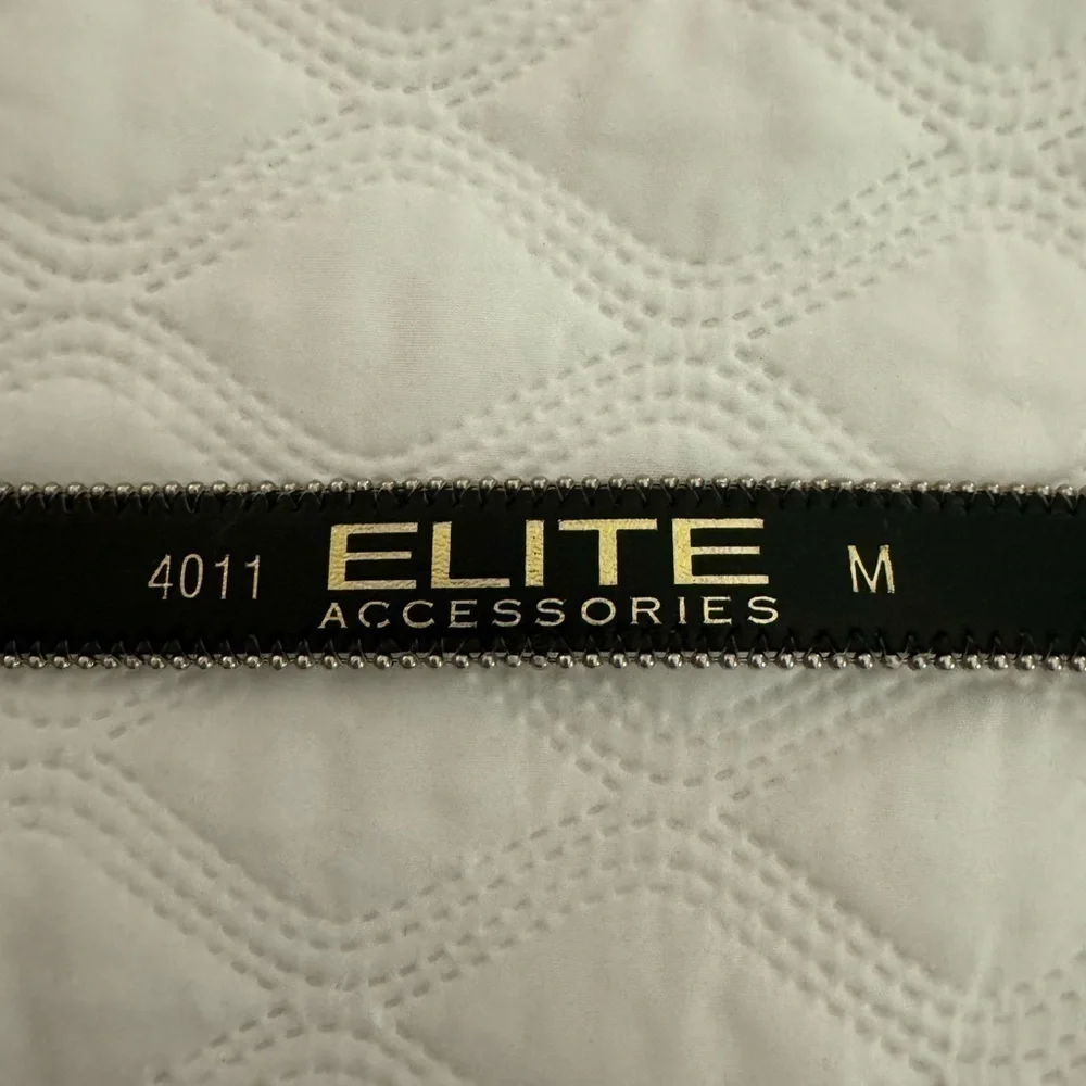 VTG 80s Elite Accessories Metallic Checkered Belt Silver size M